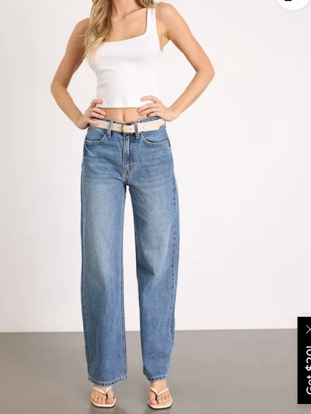 Trediest High Rise Mid Wash Wide Leg Jeans